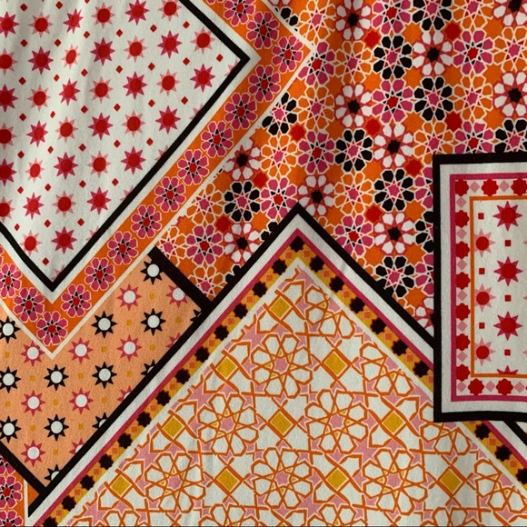 Women’s M CUDDL DUDS Orange Multi Patchwork Like Print S/S Maxi Dress NWOT - Picture 8 of 13